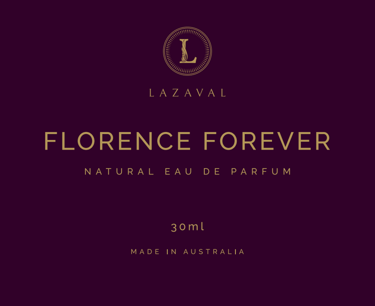 Florence Forever - 100% Natural EDP Artisanal Perfume in 30ml bottle by Lazaval, made in Australia.
