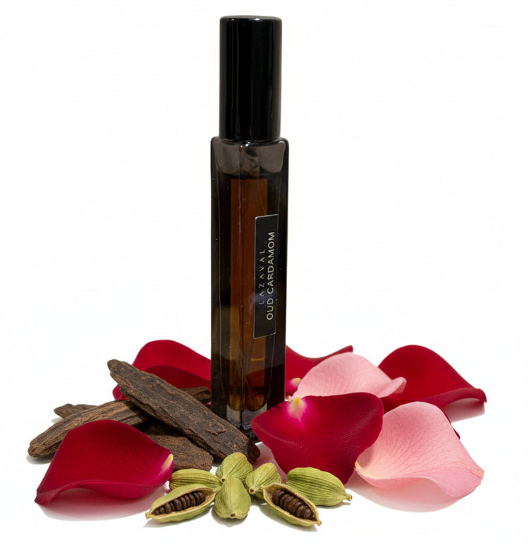 100% natural oud(agarwood) cardamom eau de parfum spray by lazaval perfumes