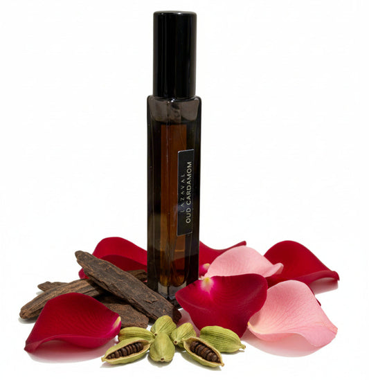 100% natural oud(agarwood) cardamom eau de parfum spray by lazaval perfumes