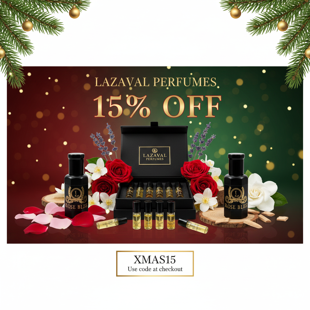 Can you use lazaval discovery box or Lazaval Perfume Bottles to the same image and add TEXT - 15% Off