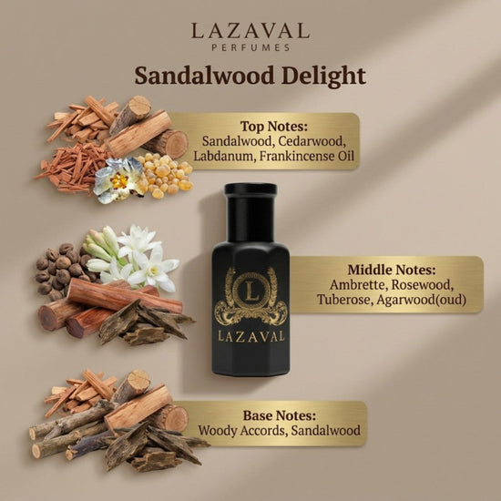 Sandalwood Delight is a 100% natural perfume oil made in Australia by Lazaval Perfumes